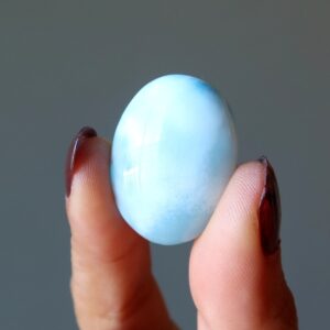 Larimar Polished Stone Peace Cloud Blue Oval Cabochon