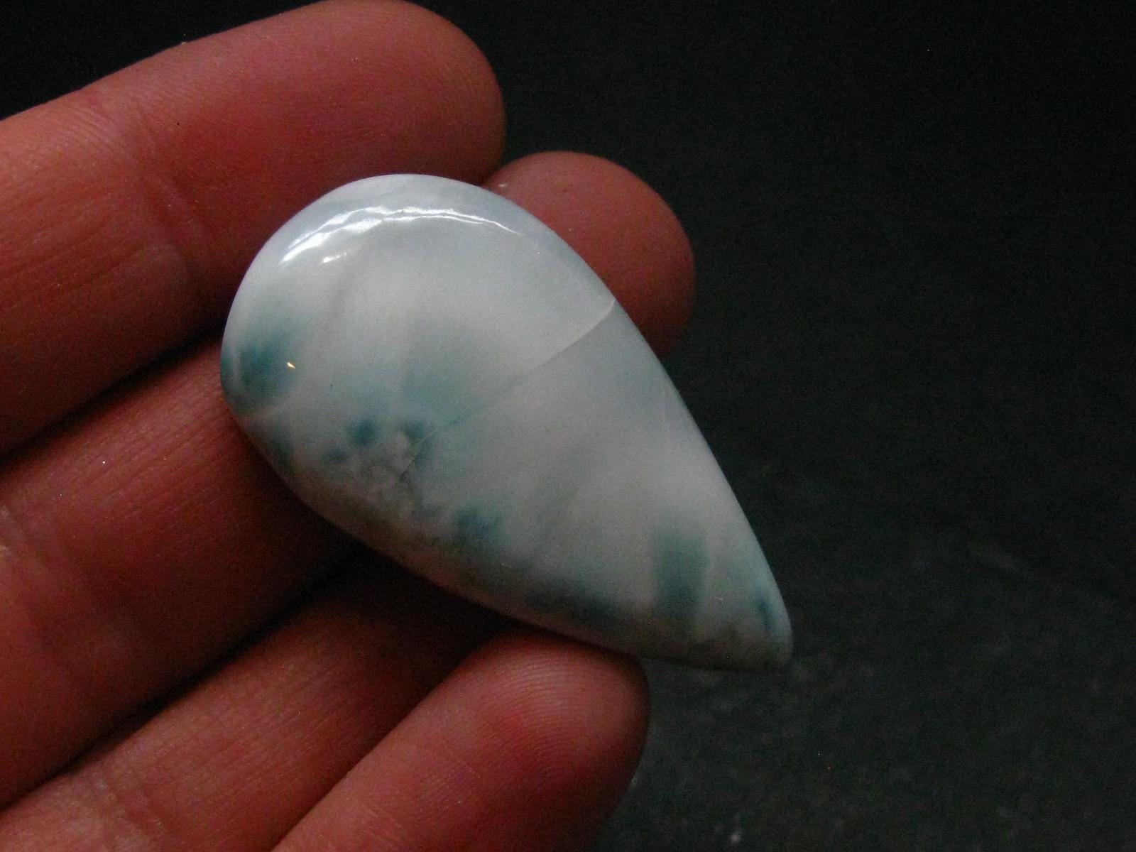 Top Grade Larimar Cabochon From Dominican Republic - 1.5" Top Grade Larimar Cabochon From Dominican Republic - 1.5"