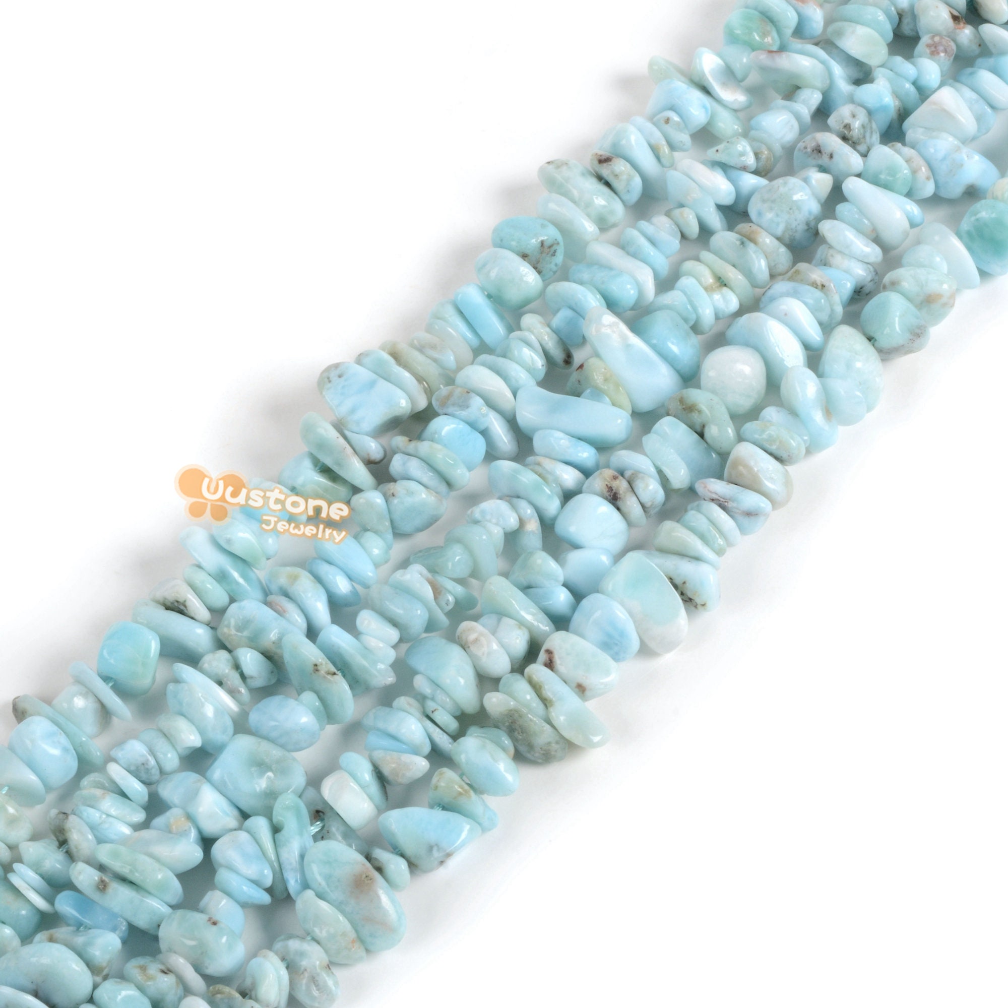 0596 5-13mm Larimar Gemstone Beads Jewelry Making Diy Small Chips Loose Beads 15.5"