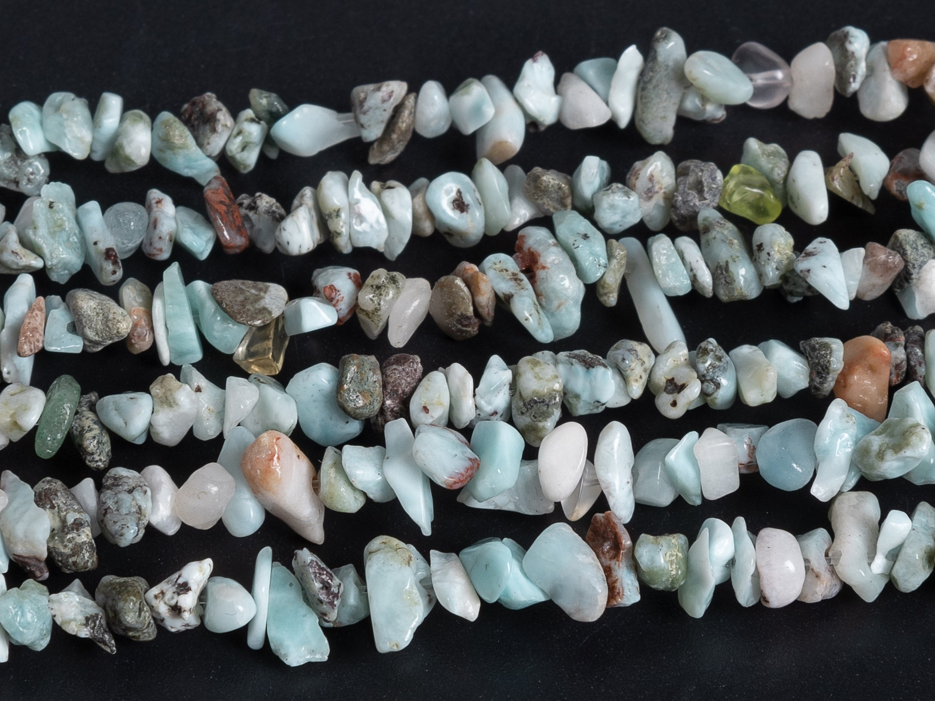 3-6mm Aqua Blue Larimar Beads Genuine Natural Gemstone Pebble Chips Loose Beads 15" Bulk Lot Options (115982-3934)