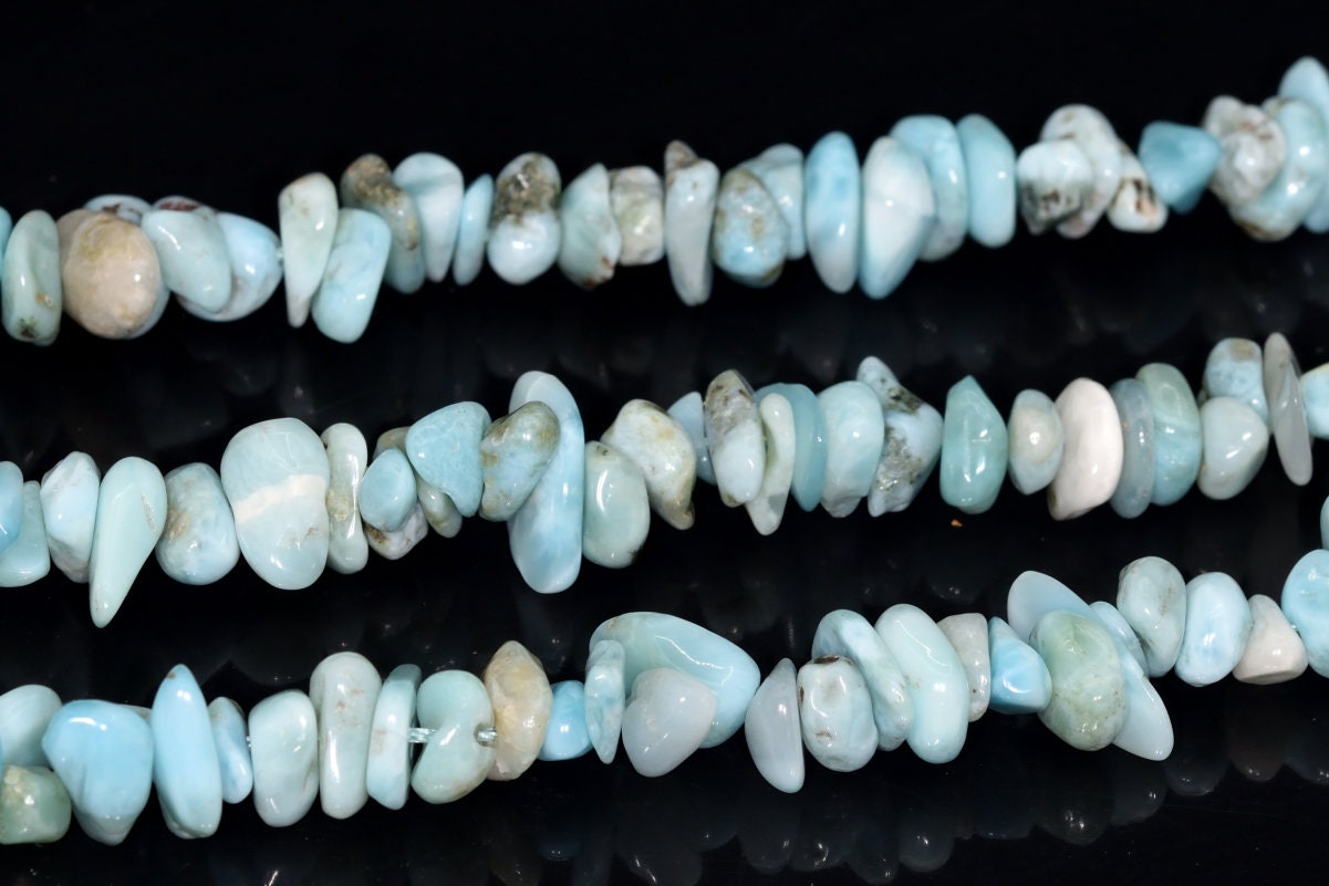 4-10mm Dominican Larimar Beads Pebble Chips Grade A Genuine Natural Gemstone Beads 15" Bulk Lot Options (108391) 4-10mm Dominican Larimar Beads Pebble Chips Grade A Genuine Natural Gemstone Beads 15" Bulk Lot Options (108391)