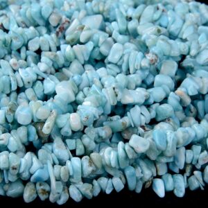 6-8mm Natural Larimar Gemstone Pebble Nugget Chip Loose Beads (d186)