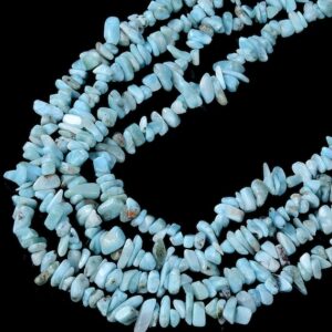 6-8mm Natural Larimar Gemstone Pebble Nugget Chip Loose Beads Bulk Lot 1,2,6,12 And 50 (d186)
