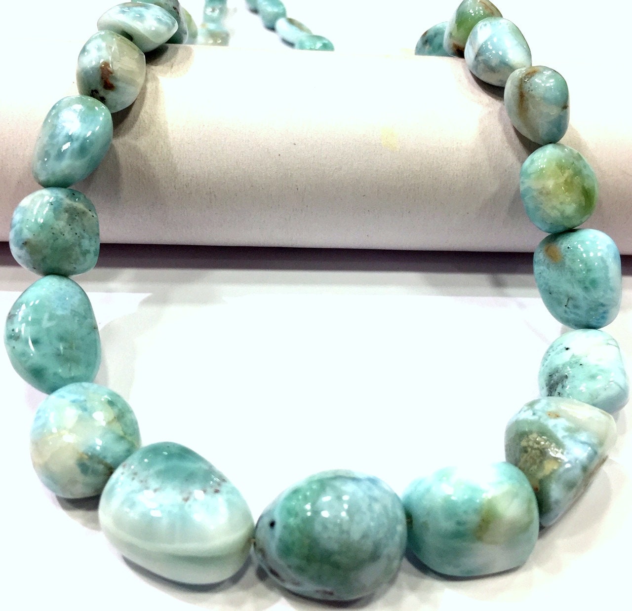 Aaa Quality~rare Natural Larimar Smooth Nuggets Beads Gorgeous Larimar Polished Nuggets Beads Larimar Gemstone Beads Jewelry Making Nuggets.