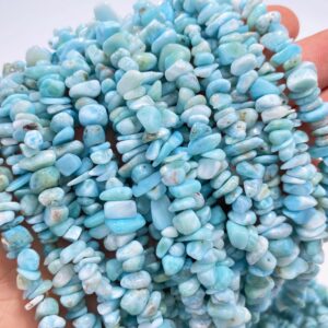 Full 16' Natural Aa Grade Larimar 5~10mm Size Chip Beads, bracelets / neckalce For Jewelry Making Beads, gemstone Freeform Chip Nugget Beads.