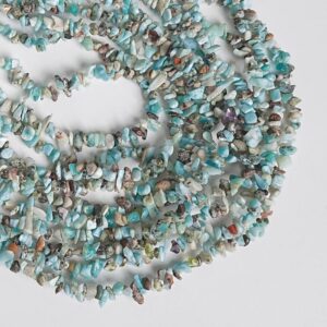 Genuine Natural Aqua Blue Larimar Loose Beads Pebble Chips Shape 3-6mm