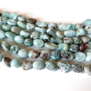Genuine Larimar Nugget Beads: 16'' Strand, 8-10mm, DIY Jewelry