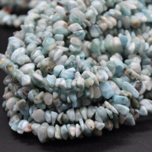 Grade A+ Larimar Gemstone Chips Nuggets Beads - 5mm - 8mm - 32" Strand