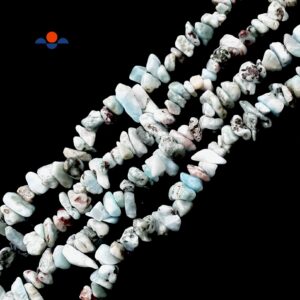 Larimar Irregular Pebble Nugget Chips Beads Size 7-8mm 34" Strand Larimar Irregular Pebble Nugget Chips Beads Size 7-8mm 34" Strand