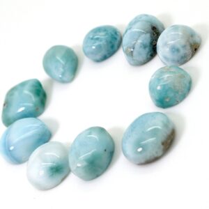 Natural Dominican Larimar - 10 Pcs Chips Rock Stone Gemstone Variety Tear Drop Shape Beads For Ring Necklace Pendant Jewelry Making - Pgl60