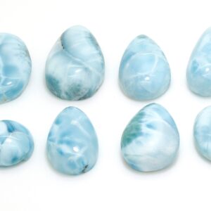 Natural Dominican Larimar Cabochon - Chips Rock Smooth Stone Gemstone Pear Tear Oval Round Beads For Ring Necklace Pendant Jewelry - Pgl101