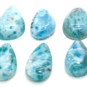 Natural Dominican Larimar Cabochon - Chips Rock Smooth Stone Gemstone Round Pear Tear Oval Beads For Ring Necklace Pendant Jewelry - Pgl105