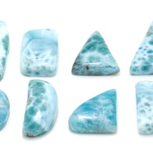 Natural Dominican Larimar Cabochon - Chips Ock Stone Gemstone Pear Tear Oval Triangle Shape Beads For Ring Necklace Pendant Jewelry - Pgl88
