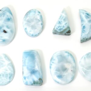 Natural Dominican Larimar Cabochon Chips Rock Stone Gemstone Variety Shape Flat Oval Beads For Pendant - Pgl15