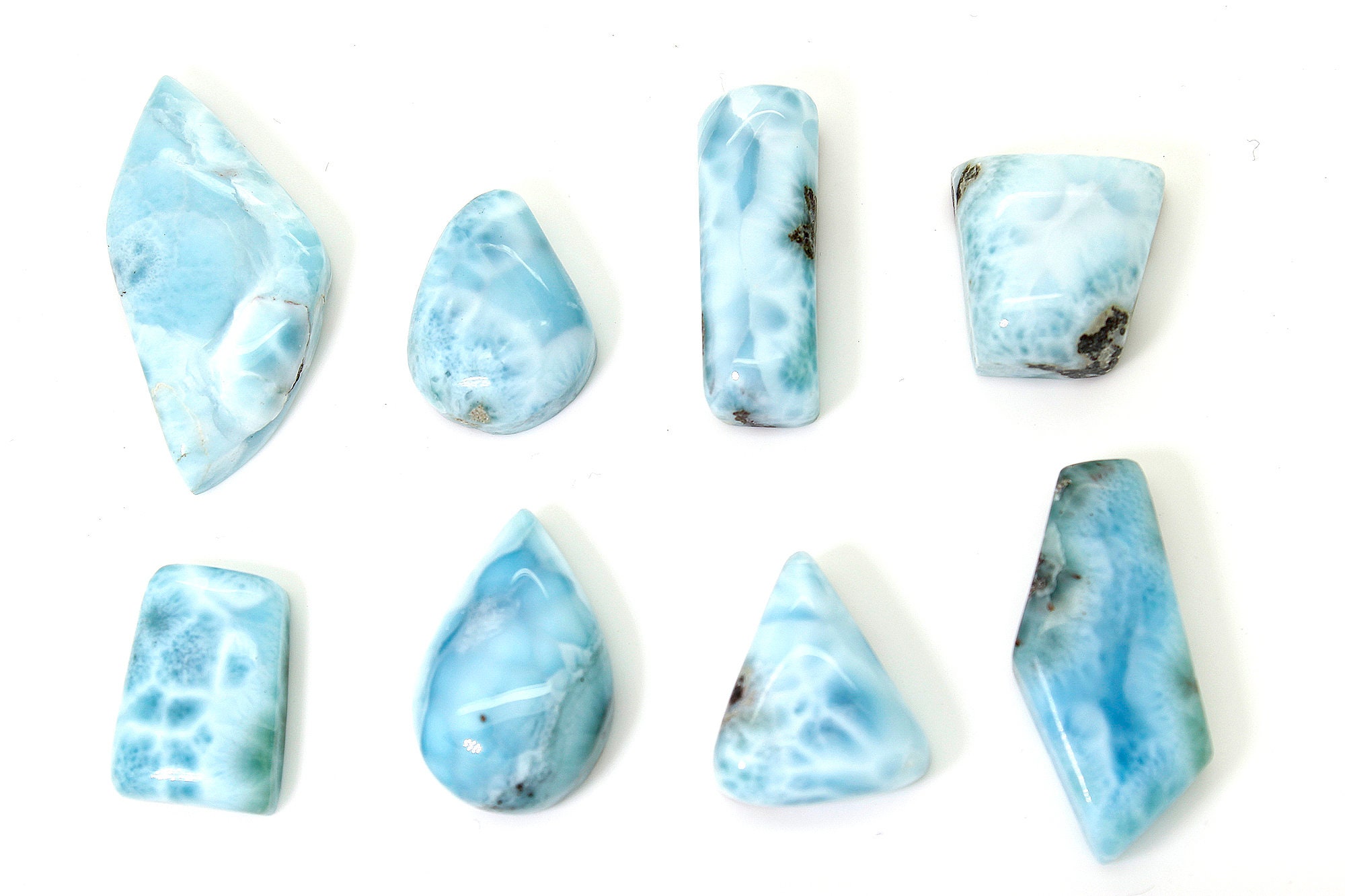 Natural Dominican Larimar Cabochon Chips Rock Stone Gemstone Variety Shape Beads For Ring Necklace Pendant Jewelry Making - Pgl61 Natural Dominican Larimar Cabochon Chips Rock Stone Gemstone Variety Shape Beads For Ring Necklace Pendant Jewelry Making - Pgl61