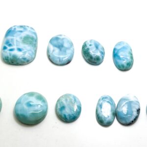 Natural Dominican Larimar Cabochon - Chips Rock Smooth Stone Gemstone Round Rectangle Oval Beads For Ring Necklace Pendant Jewelry - Pgl42f
