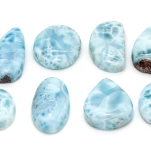 Natural Dominican Larimar Cabochon - Chips Rock Smooth Stone Gemstone Pear Tear Oval Round Beads For Ring Necklace Pendant Jewelry - Pgl91