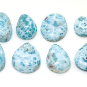 Natural Dominican Larimar Cabochon - Chips Rock Stone Gemstone Pear Tear Oval Round Shape Beads For Ring Necklace Pendant Jewelry - Pgl87