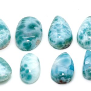 Natural Dominican Larimar Cabochon - Chips Rock Smooth Stone Gemstone Pear Tear Oval Round Beads For Ring Necklace Pendant Jewelry - Pgl94