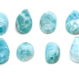 Natural Dominican Larimar Cabochon - Chips Rock Smooth Stone Gemstone Round Pear Tear Oval Beads For Ring Necklace Pendant Jewelry - Pgl106