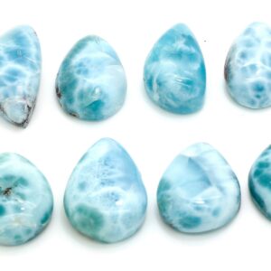Natural Dominican Larimar Cabochon - Chips Rock Smooth Stone Gemstone Round Pear Tear Oval Beads For Ring Necklace Pendant Jewelry - Pgl107