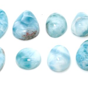 Natural Dominican Larimar Cabochon - Chips Rock Smooth Stone Gemstone Pear Tear Oval Round Beads For Ring Necklace Pendant Jewelry - Pgl99