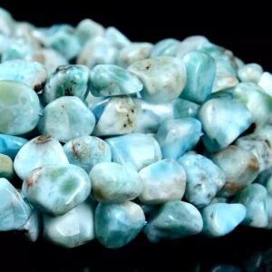 Natural Dominican Larimar Gemstone Pebble Nugget 6-8mm 8-10mm 10-12mm Loose Beads (d602)