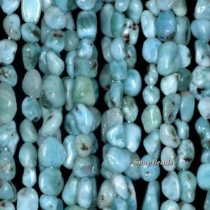 Natural Dominican Larimar Gemstone Grade Aa Pebble Nugget Granules 10-12mm Loose Beads 7.5 Inch Full Strand (90187010 H-106a)