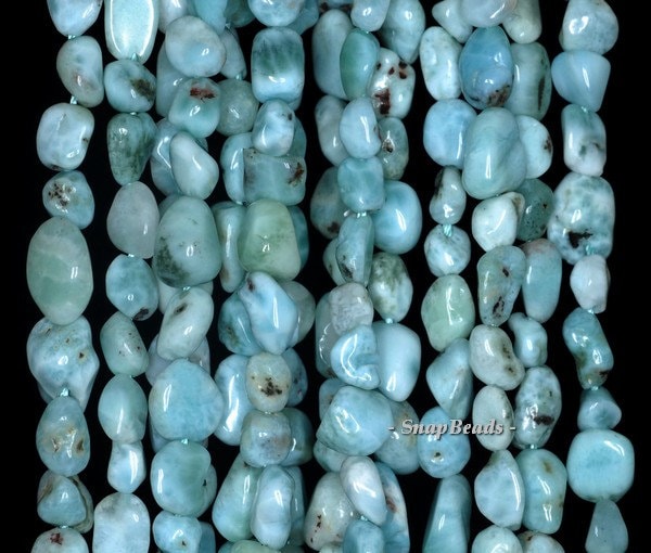 Natural Dominican Larimar Gemstone Grade Aa Pebble Nugget Granules 10-12mm Loose Beads 15 Inch Full Strand (90187010-106a)