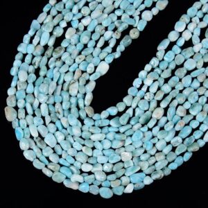 Natural Dominican Larimar Gemstone Pebble Nugget 6-8mm Loose Beads Bulk Lot 1, 2, 6, 12 And 50 (d641) Natural Dominican Larimar Gemstone Pebble Nugget 6-8mm Loose Beads Bulk Lot 1, 2, 6, 12 And 50 (d641)