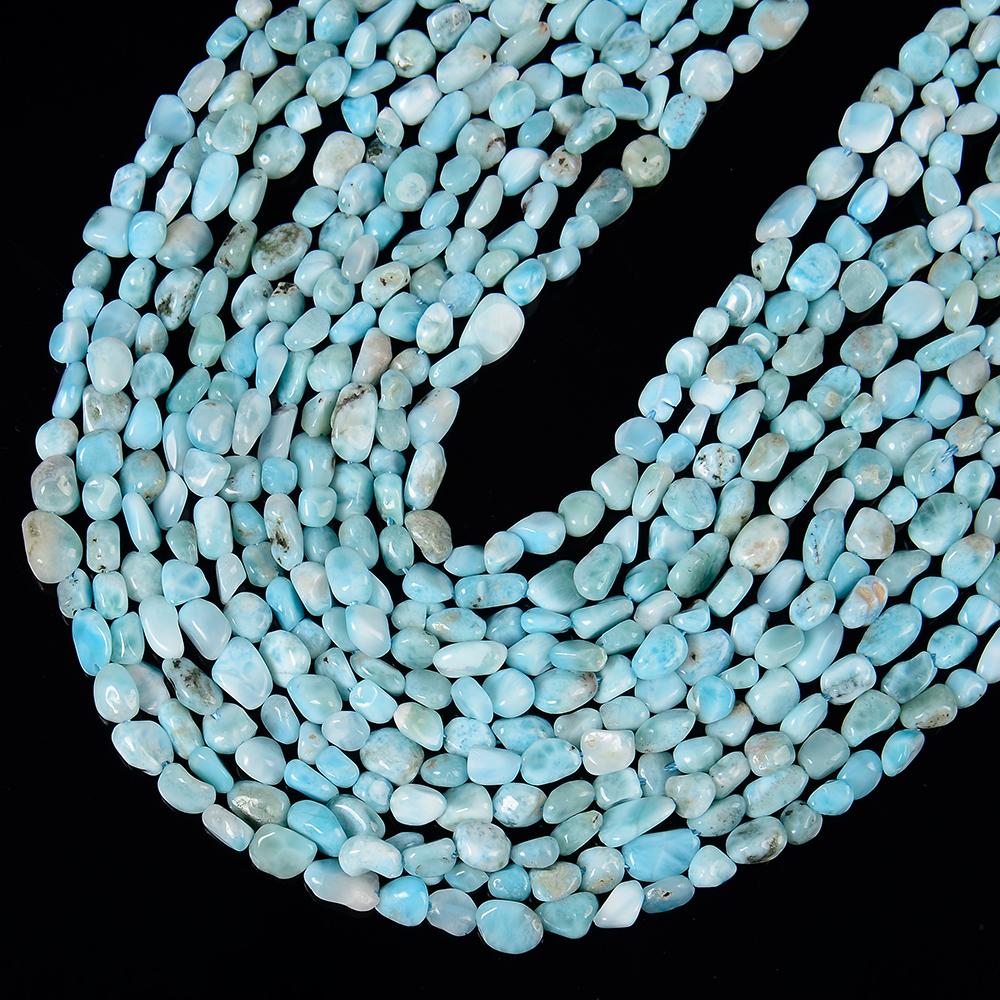 Natural Dominican Larimar Gemstone Pebble Nugget 6-8mm Loose Beads Bulk Lot 1, 2, 6, 12 And 50 (d641) Natural Dominican Larimar Gemstone Pebble Nugget 6-8mm Loose Beads Bulk Lot 1, 2, 6, 12 And 50 (d641)