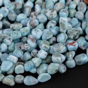 Natural Larimar Nugget Beads - Around 8x10mm Dimensions -16 Inch Strand - Wholesale Pricing Gemstone Beads