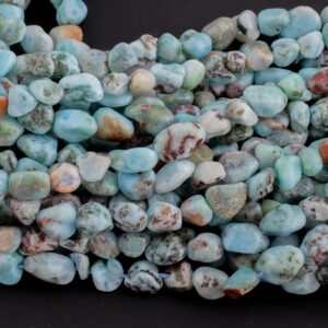 Natural Larimar Nugget Beads - Around 6x10mm In Dimensions -16 Inch Strand - Wholesale Pricing Gemstone Beads