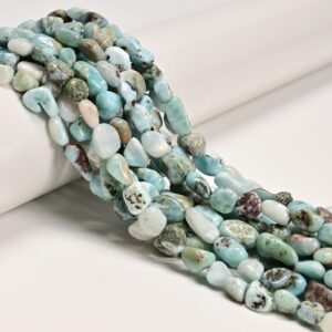 Natural Larimar Side Drill Nugget Beads Size 5x8mm 15.5" Strand Natural Larimar Side Drill Nugget Beads Size 5x8mm 15.5" Strand
