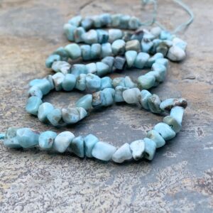 Larimar Pebble Beads, 4 to 5mm, 16 inch strand