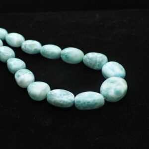 Larimar smooth tumble beads, 10x12.5 mm to 18x21.5 mm, Plain larimar tumble, Larimar jewelry making beads, 20 inch strand, Price per strand Larimar smooth tumble beads, 10x12.5 mm to 18x21.5 mm, Plain larimar tumble, Larimar jewelry making beads, 20 inch strand, Price per strand