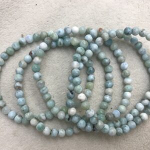 Special Offer Genuine 5mm Unround Nuggets Blue Larimar Grade AB Beads Finished Bracelet 7-7.2 inch - 1piece