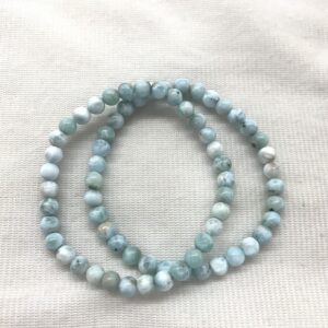 Special Offer Genuine 5.5-6mm Unround Nuggets Blue Larimar Grade AB Beads Finished Bracelet 7-7.2 inch - 1piece