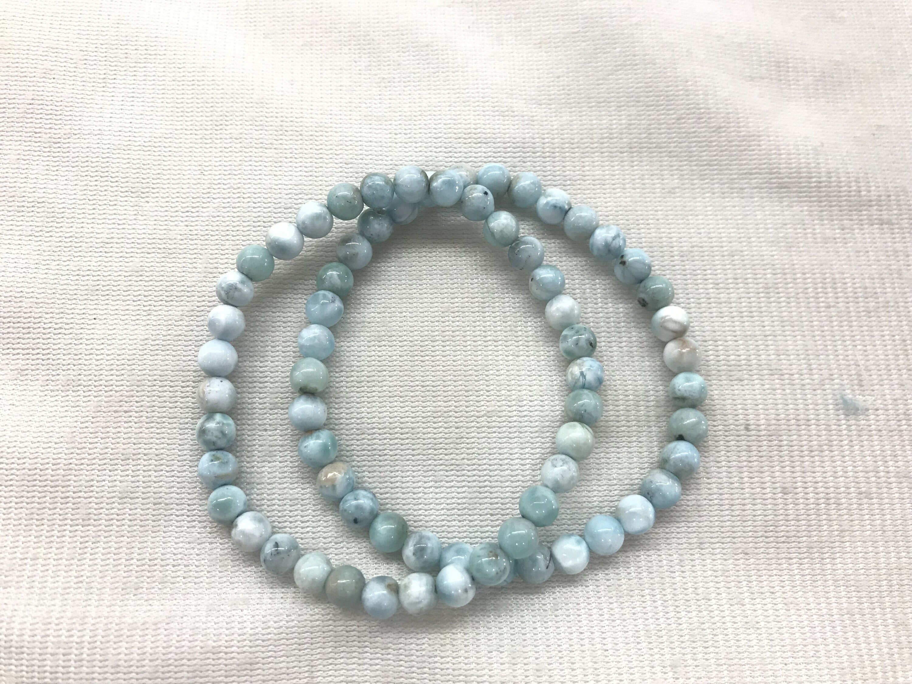 Special Offer Genuine 5.5-6mm Unround Nuggets Blue Larimar Grade Ab Beads Finished Bracelet 7-7.2 Inch - 1piece