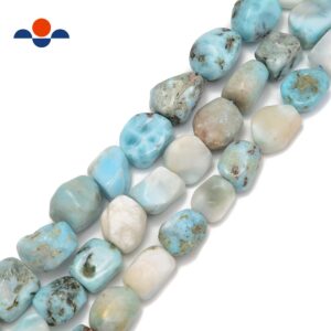 Larimar Tumbled Nugget Beads 8x12mm 10x12mm 12x16mm 13x18mm 18x25mm 15.5‘’ Strnd Larimar Tumbled Nugget Beads 8x12mm 10x12mm 12x16mm 13x18mm 18x25mm 15.5‘’ Strnd