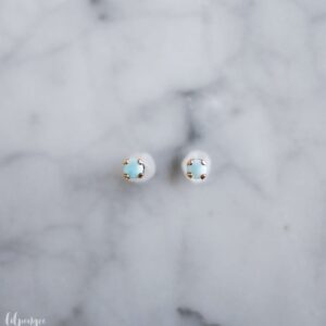 3mm larimar studs.  light blue gemstone earrings. tiny gem stud. gold or silver