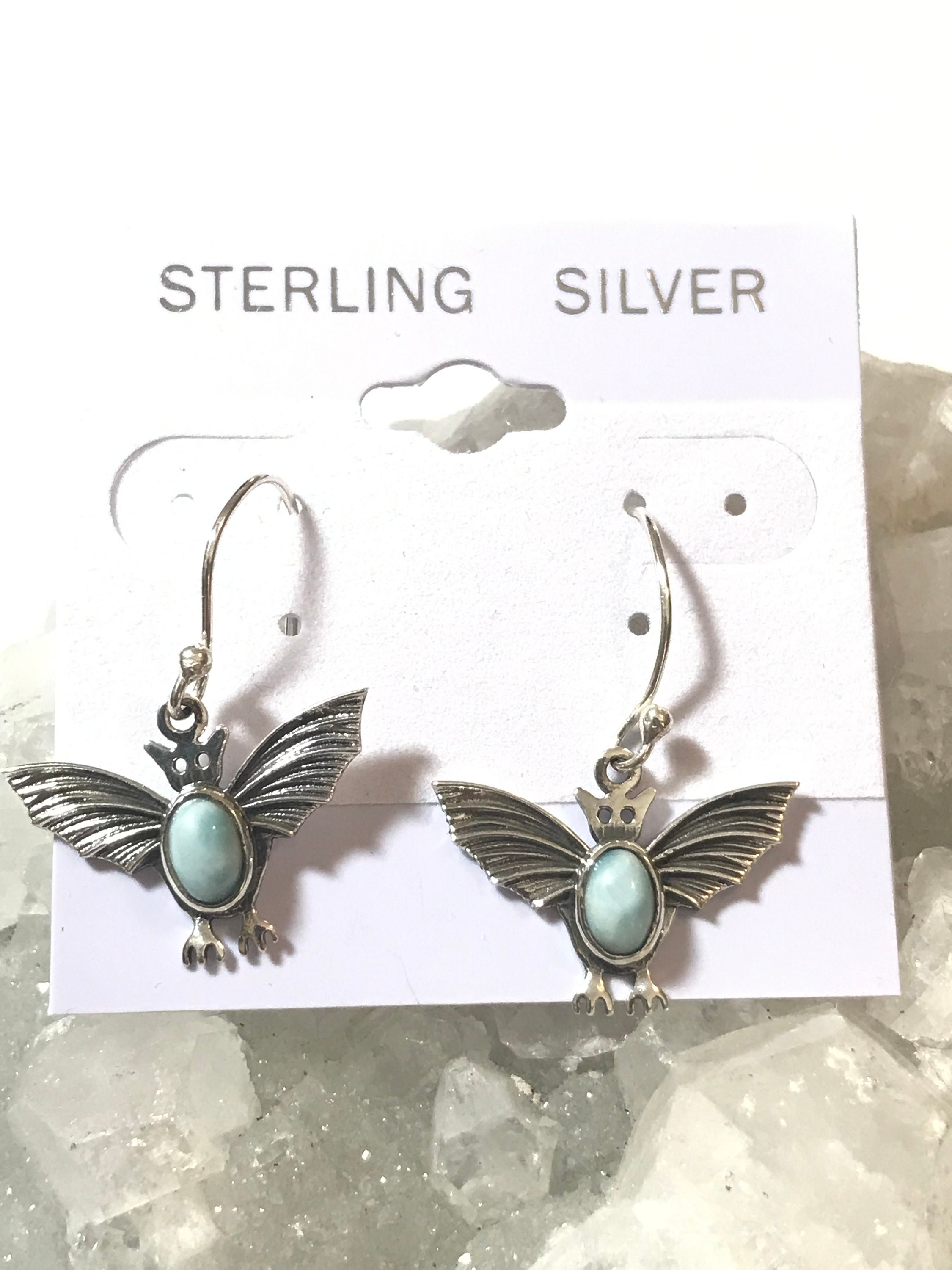 Larimar Bat Earrings