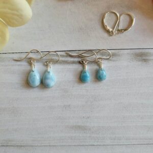 Dainty larimar earrings. Sterling silver larimar earrings Dainty larimar earrings. Sterling silver larimar earrings