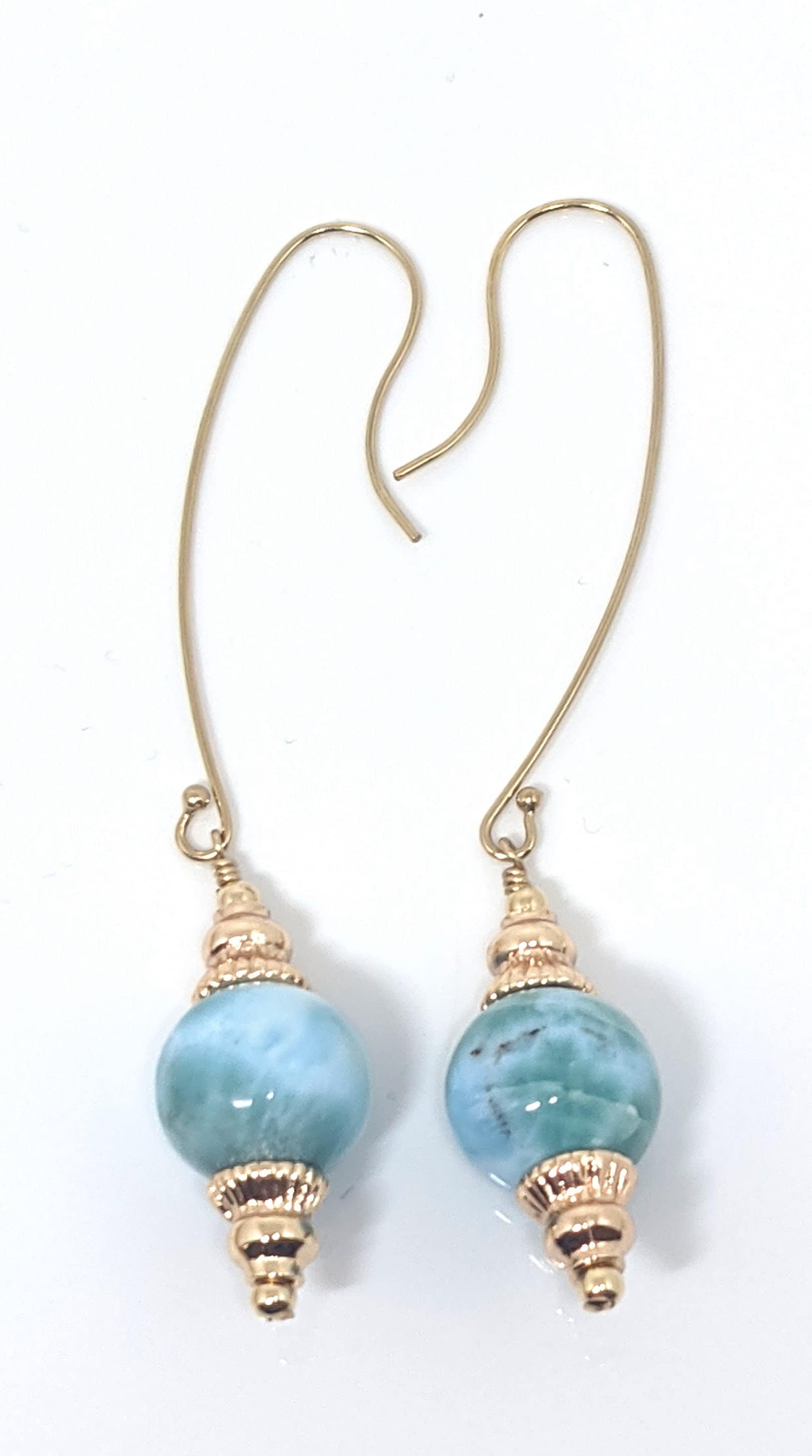Gold-filled And Larimar Earrings