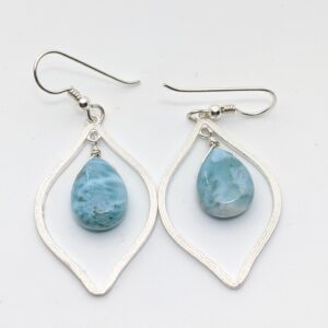 Sterling Silver And Briolette Larimar Earrings Sterling Silver And Briolette Larimar Earrings