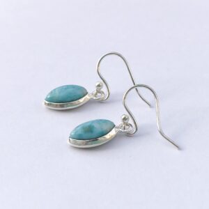 Sterling Silver Larimar Earrings, Marquise Shape, Tiny Natural Larimar Earrings, Sky Blue Gems, Larimar Jewelry, Dangle Larimar Earrings Sterling Silver Larimar Earrings, Marquise Shape, Tiny Natural Larimar Earrings, Sky Blue Gems, Larimar Jewelry, Dangle Larimar Earrings