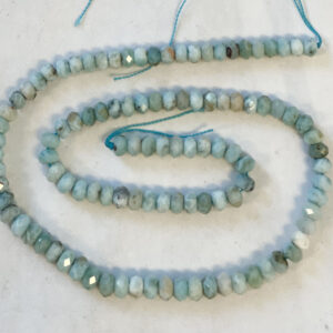 100% Natural Dominican Larimar 5x3mm Faceted Rondell  Larimar Beads--15.5 inch, Gemstone Beads