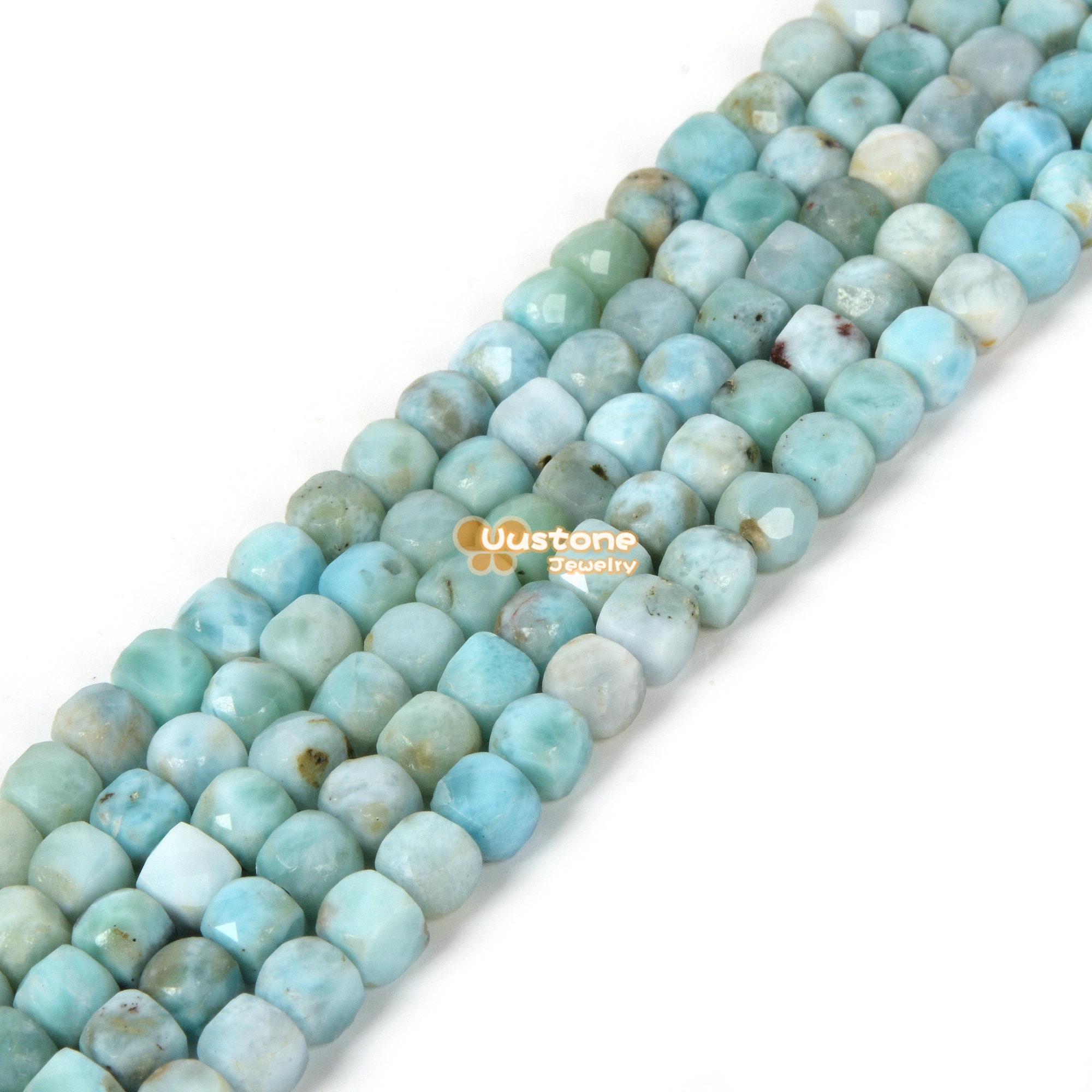 3.7mm To 4.7mm Faceted Larimar Cube Square Loose Beads Diy Jewelry Making Strand 15.5-16" 3.7mm To 4.7mm Faceted Larimar Cube Square Loose Beads Diy Jewelry Making Strand 15.5-16"