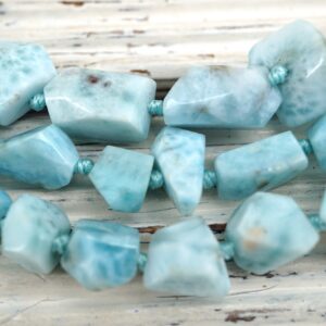 Larimar faceted beads 8-13mm (ETB01067) Rare/Unique jewelry/Vintage jewelry/ラリマー
