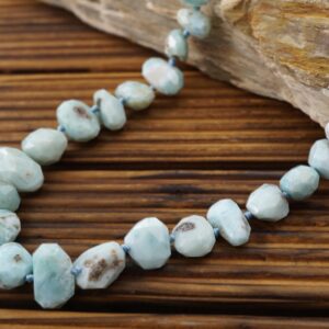 Larimar faceted beads (ETB00807) Rare stone